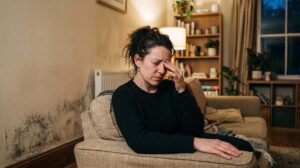 Signs of Mold Illness: Health Symptoms You Should Not Ignore | DMV Mold | woman experiencing mold-related fatigue at home